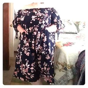 off shoulder plus size romper / jump suite